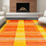 Ultra Soft Area Rug, Non Slip, Stain Resistant, Washable Area Rugs for Living Room, Bedroom, Eclectic Colorful Sunbeam Design(Orange)