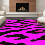 Ultra Soft Area Rug, Non Slip, Stain Resistant, Washable Area Rugs for Living Room, Bedroom, Striking Contrast Animal Patterns(Pink)