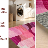 Ultra Soft Area Rug, Non Slip, Stain Resistant, Washable Area Rugs for Living Room, Bedroom, Coquette Bow Carpet with Subtle Uno Reverse Design and Pink Colorway(Purple)