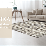 Ultra Soft Area Rug, Non Slip, Stain Resistant, Washable Area Rugs for Living Room, Bedroom, Contemporary Soft Beige Checkers(Beige)