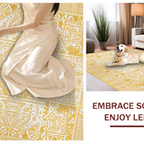 Ultra Soft Area Rug, Non Slip, Stain Resistant, Washable Area Rugs for Living Room, Bedroom, Chic Cozy Crochet Aesthetic(Gold)