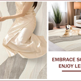 Ultra Soft Area Rug, Non Slip, Stain Resistant, Washable Area Rugs for Living Room, Bedroom, Transitional Earthy Tone Aesthetic(Beige)