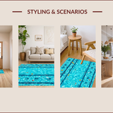 Ultra Soft Area Rug, Non Slip, Stain Resistant, Washable Area Rugs for Living Room, Bedroom, Swimming Pool Print Shaggy(Blue)