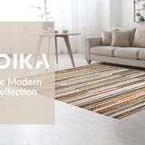 Ultra Soft Area Rug, Non Slip, Stain Resistant, Washable Area Rugs for Living Room, Bedroom, Vibrant Chindi Striped Aesthetic(Orange)