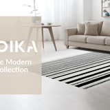 Ultra Soft Area Rug, Non Slip, Stain Resistant, Washable Area Rugs for Living Room, Bedroom, Bold Stripe Entryway Area Rug Black and White Patterned(Black)