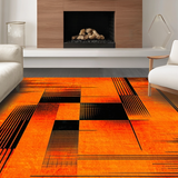 Ultra Soft Area Rug, Non Slip, Stain Resistant, Washable Area Rugs for Living Room, Bedroom, Artful Optical Trickery Display(Orange)