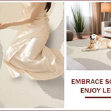 Ultra Soft Area Rug, Non Slip, Stain Resistant, Washable Area Rugs for Living Room, Bedroom, Modern Ivory Handmade Wool Living Room(Beige) - ODIKA