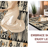 Ultra Soft Area Rug, Non Slip, Stain Resistant, Washable Area Rugs for Living Room, Bedroom, Rustic Southwestern Tiled Motif(Brown)