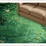 Ultra Soft Area Rug, Non Slip, Stain Resistant, Washable Area Rugs for Living Room, Bedroom, Elegant Nature-Inspired Floral Print(Green)