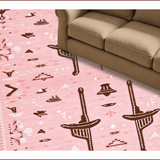 Ultra Soft Area Rug, Non Slip, Stain Resistant, Washable Area Rugs for Living Room, Bedroom, Cute Rodeo Cowgirl Pink Bathroom Decor Rug(Beige)