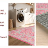 Ultra Soft Area Rug, Non Slip, Stain Resistant, Washable Area Rugs for Living Room, Bedroom, Pastel Pink Oushak Living Room Wool Rug(Pink)