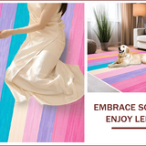 Ultra Soft Area Rug, Non Slip, Stain Resistant, Washable Area Rugs for Living Room, Bedroom, Kawaii Pastel Rainbow Nursery Play Mat(Red)