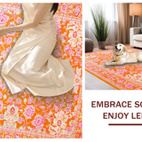 Ultra Soft Area Rug, Non Slip, Stain Resistant, Washable Area Rugs for Living Room, Bedroom, Elegant Earthy Tones Blossom(Orange)