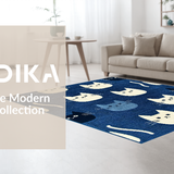 Funny Cat Theme Bathroom Accent(Blue)