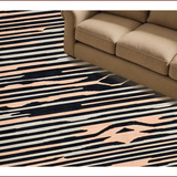 Ultra Soft Area Rug, Non Slip, Stain Resistant, Washable Area Rugs for Living Room, Bedroom, Chic Animal Motif Runner Design(Black)