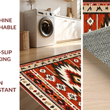 Ultra Soft Area Rug, Non Slip, Stain Resistant, Washable Area Rugs for Living Room, Bedroom, Bold Earthy Abstract Visuals(Red)