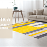 Ultra Soft Area Rug, Non Slip, Stain Resistant, Washable Area Rugs for Living Room, Bedroom, Elegant Dual Tone Textured Design(Yellow)