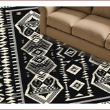 Ultra Soft Area Rug, Non Slip, Stain Resistant, Washable Area Rugs for Living Room, Bedroom, Trendy Monochrome Animal Motif(Black)
