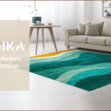 Ultra Soft Area Rug, Non Slip, Stain Resistant, Washable Area Rugs for Living Room, Bedroom, Artistic Multicolor Geometric Expression(Blue)