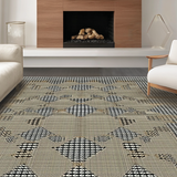 Ultra Soft Area Rug, Non Slip, Stain Resistant, Washable Area Rugs for Living Room, Bedroom, Sophisticated Geometric Contrast Theme(Gray)