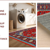 Ultra Soft Area Rug, Non Slip, Stain Resistant, Washable Area Rugs for Living Room, Bedroom, Vintage Red Heriz Living Room Washable Rug(Red)