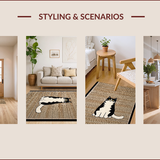Ultra Soft Area Rug, Non Slip, Stain Resistant, Washable Area Rugs for Living Room, Bedroom, Rustic Earthy Toned Animal Motif(Beige)