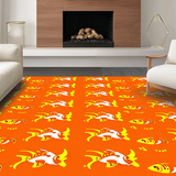Ultra Soft Area Rug, Non Slip, Stain Resistant, Washable Area Rugs for Living Room, Bedroom, Bright Orange and White Theme(Orange)