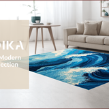 Stylish Coastal Wave Motif(Blue)