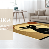 Ultra Soft Area Rug, Non Slip, Stain Resistant, Washable Area Rugs for Living Room, Bedroom, Charming Playful Feline Artwork(Beige)