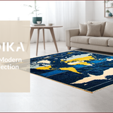 Ultra Soft Area Rug, Non Slip, Stain Resistant, Washable Area Rugs for Living Room, Bedroom, Chic Earth Design Playroom Non-Slip Rug(Blue)