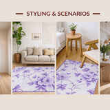 Ultra Soft Area Rug, Non Slip, Stain Resistant, Washable Area Rugs for Living Room, Bedroom, Soft Fuzzy Minimalist Charm(Purple)