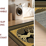 Ultra Soft Area Rug, Non Slip, Stain Resistant, Washable Area Rugs for Living Room, Bedroom, Bold Celtic Artful Representation(Gold)