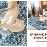 Trendy Geometric Trellis with Neutral Palette(Blue)