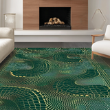 Ultra Soft Area Rug, Non Slip, Stain Resistant, Washable Area Rugs for Living Room, Bedroom, Sophisticated Animal Print Design Element(Green)