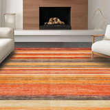 Ultra Soft Area Rug, Non Slip, Stain Resistant, Washable Area Rugs for Living Room, Bedroom, Chic Warm Tones Artful Arrangement(Orange)