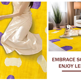 Ultra Soft Area Rug, Non Slip, Stain Resistant, Washable Area Rugs for Living Room, Bedroom, Eclectic Soft Shaggy Visual(Yellow)