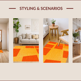 Ultra Soft Area Rug, Non Slip, Stain Resistant, Washable Area Rugs for Living Room, Bedroom, Mid Century Modern Vibrant Meditation Space Rug(Orange)