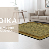 Ultra Soft Area Rug, Non Slip, Stain Resistant, Washable Area Rugs for Living Room, Bedroom, Artistic Neutral Animal Graphic(Gold)