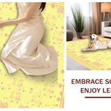 Ultra Soft Area Rug, Non Slip, Stain Resistant, Washable Area Rugs for Living Room, Bedroom, Trendy Color Blocked Round Rug(Yellow)