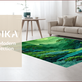 Ultra Soft Area Rug, Non Slip, Stain Resistant, Washable Area Rugs for Living Room, Bedroom, Vibrant Nature-Inspired Shag Elements(Green)