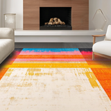 Ultra Soft Area Rug, Non Slip, Stain Resistant, Washable Area Rugs for Living Room, Bedroom, Chic Distressed Colorful Patterns(Orange)
