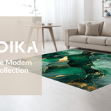 Ultra Soft Area Rug, Non Slip, Stain Resistant, Washable Area Rugs for Living Room, Bedroom, Contemporary Wavy Pattern Aesthetic(Green)