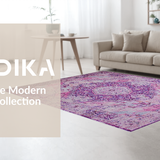 Ultra Soft Area Rug, Non Slip, Stain Resistant, Washable Area Rugs for Living Room, Bedroom, Classic Tiled Earthy Essence(Pink)