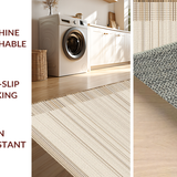 Ultra Soft Area Rug, Non Slip, Stain Resistant, Washable Area Rugs for Living Room, Bedroom, Timeless Subtle Woven Design(Beige)