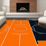 Ultra Soft Area Rug, Non Slip, Stain Resistant, Washable Area Rugs for Living Room, Bedroom, Bright Cheerful Round Pattern(Orange)