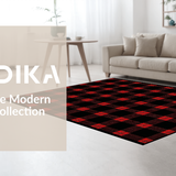 Ultra Soft Area Rug, Non Slip, Stain Resistant, Washable Area Rugs for Living Room, Bedroom, Rustic Monochrome Striped Charm(Red)