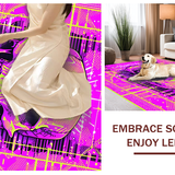 Ultra Soft Area Rug, Non Slip, Stain Resistant, Washable Area Rugs for Living Room, Bedroom, Chic Abstract Kiss Design(Pink)