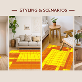 Ultra Soft Area Rug, Non Slip, Stain Resistant, Washable Area Rugs for Living Room, Bedroom, Luxurious Warm Color Fusion(Yellow)