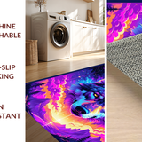 Ultra Soft Area Rug, Non Slip, Stain Resistant, Washable Area Rugs for Living Room, Bedroom, Colorful Abstract Galactic Aesthetic(Purple)