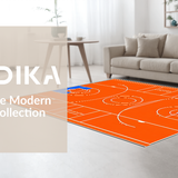 Ultra Soft Area Rug, Non Slip, Stain Resistant, Washable Area Rugs for Living Room, Bedroom, Vibrant Sports Field Theme(Orange)